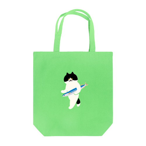 盗んだサンマと歩き出すねこ Tote Bag