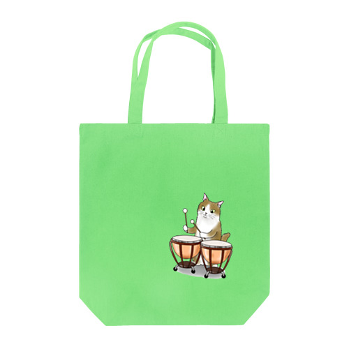 ティンパニーを叩く猫 Tote Bag