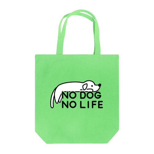 NO DOG NO LIFE(犬白塗り) トートバッグ