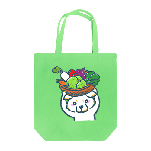 菜食主義な柴犬（白柴） Tote Bag