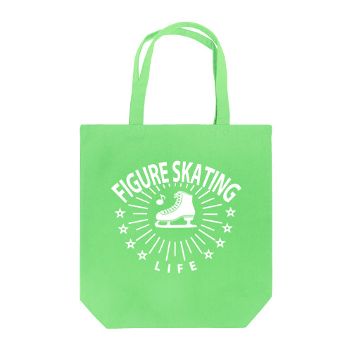 フィギュアスケート・白・星・figure skating・グッズ・デザイン・フィギアスケート・#Tシャツ・ステップ・スピン・ジャンプ・スケート靴イラスト・技・男子・女子・かっこいい・かわいい・アイスダンス Tote Bag