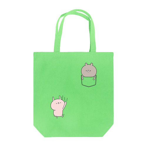 ラブカップルポケット♡くま Tote Bag