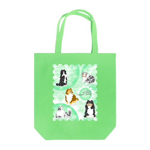 Five colors of Shetland Sheepdogs.～Mint green～ トートバッグ