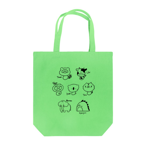 動物図鑑(黒) Tote Bag