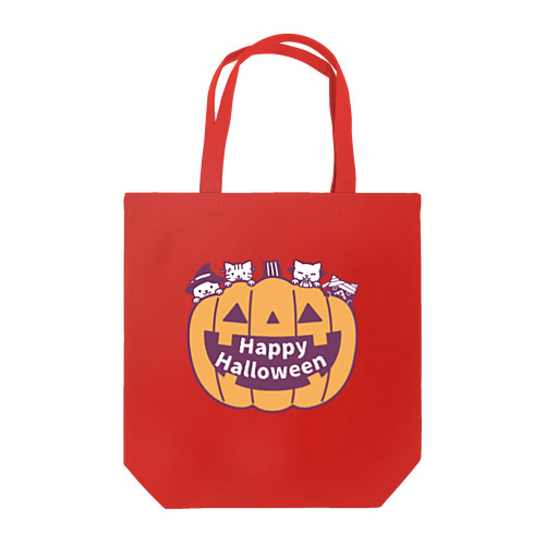 4匹の猫のハロウィーン Tote Bag