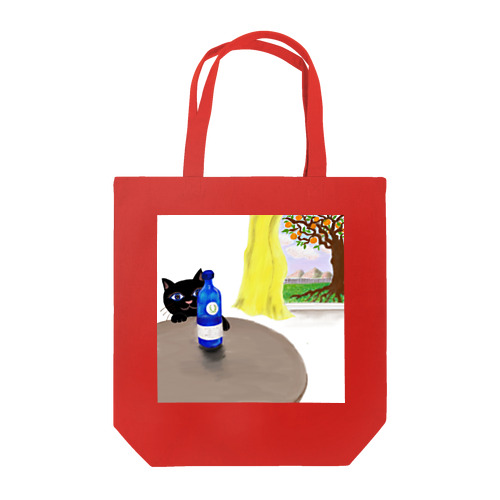 黒いねこと青い瓶 Tote Bag
