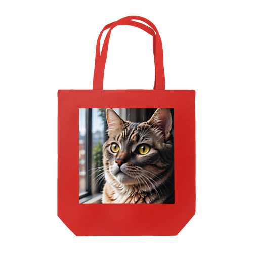 飼い主と愛情深いコミュニケーションを楽しむかわいいネコの姿🐱 Tote Bag