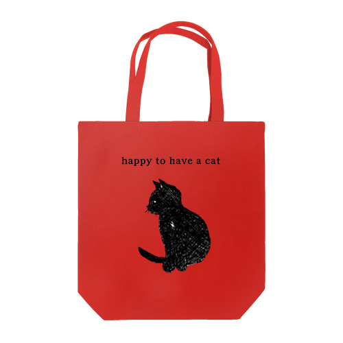 happy to have a cat Tote Bag