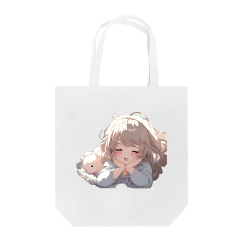 眠れない夜の可愛い少女 Tote Bag