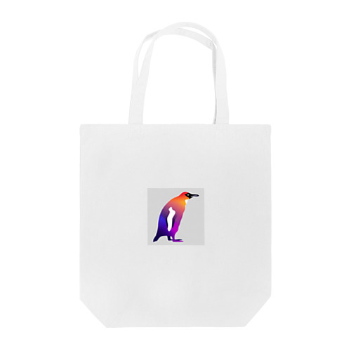 紫からオレンジのグラデーションのペンギン Tote Bag
