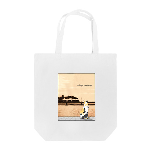 日豊本線 小丸川鉄橋を渡るSL (with 三毛猫) Tote Bag