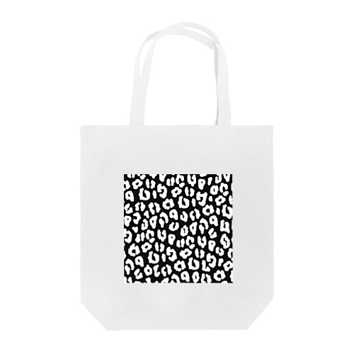 モノトーンヒョウ柄（黒地×白） Tote Bag