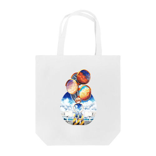 カーブミラーと夏雲の空の回憶 Tote Bag