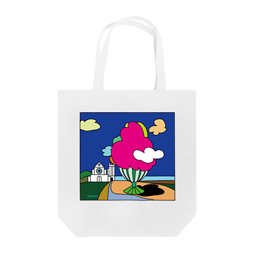 幸せの丘ピンクの木 Tote Bag