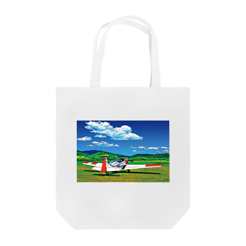 草原の飛行機 トートバッグ