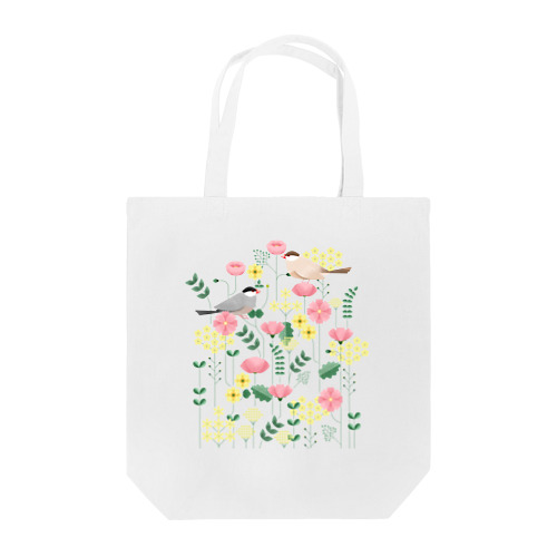 flowers and birds トートバッグ