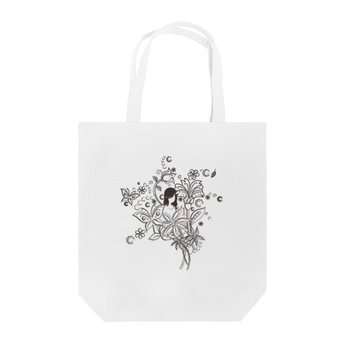 今だけ値下げ中！　花と空「線画バージョン」 Tote Bag