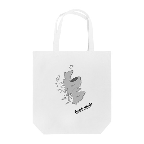 Scotch Whisky‘s  map (モノクロver) Tote Bag