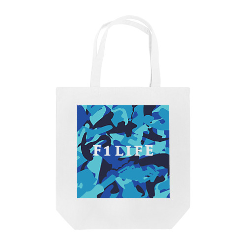 F1LIFE トートバッグ（ブルー×ホワイト） Tote Bag