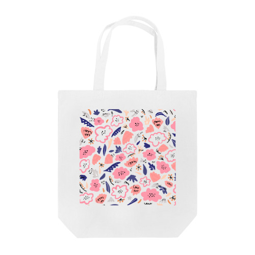 抽象的な手描きの花柄 Tote Bag