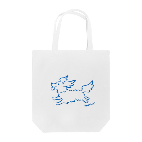 Hanemimi犬　(ブルー) トートバッグ