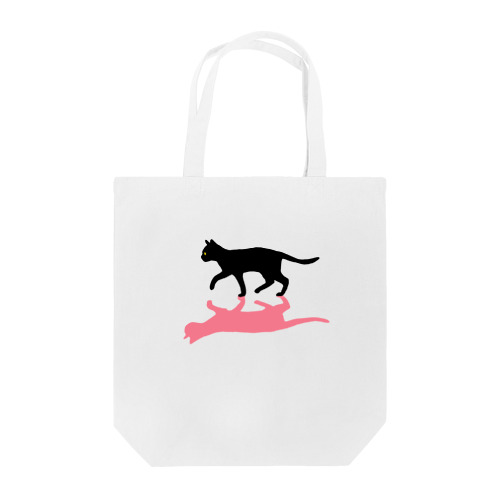 黒猫と影　ピンク Tote Bag