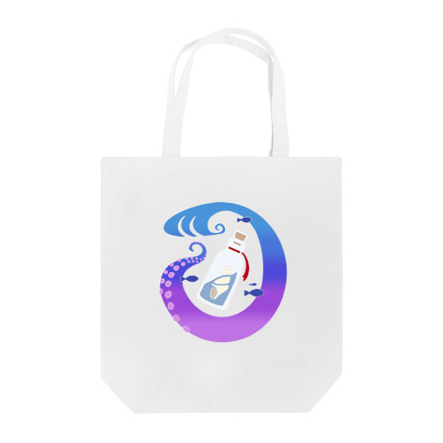 紫の蛸とシェルボトル/線なし Tote Bag