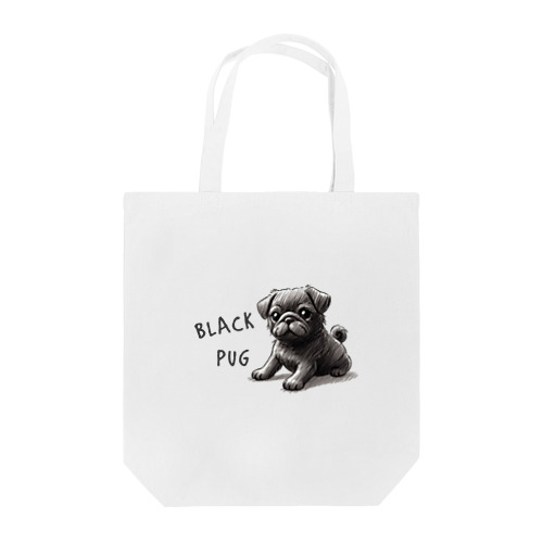 BLACK　PUG Tote Bag