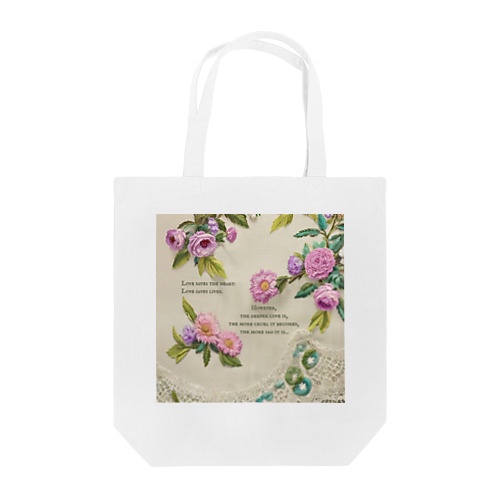 花の刺繍のビンテージデザイン② トートバッグ