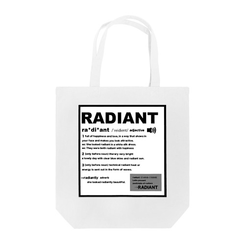 Radiant dictionary トートバッグ