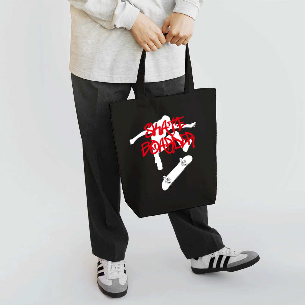 DRIPPEDのSKATEBOARDER-スケートボーダー-白ロゴ Tote Bag