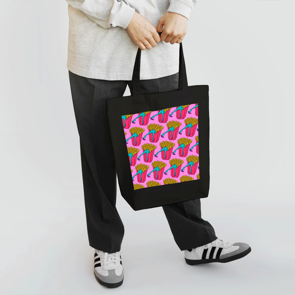 Mieko_Kawasakiの誘惑のフライドポテト🍟　ピンクAO / FRENCH FRIES GULTY PLEASURE Tote Bag