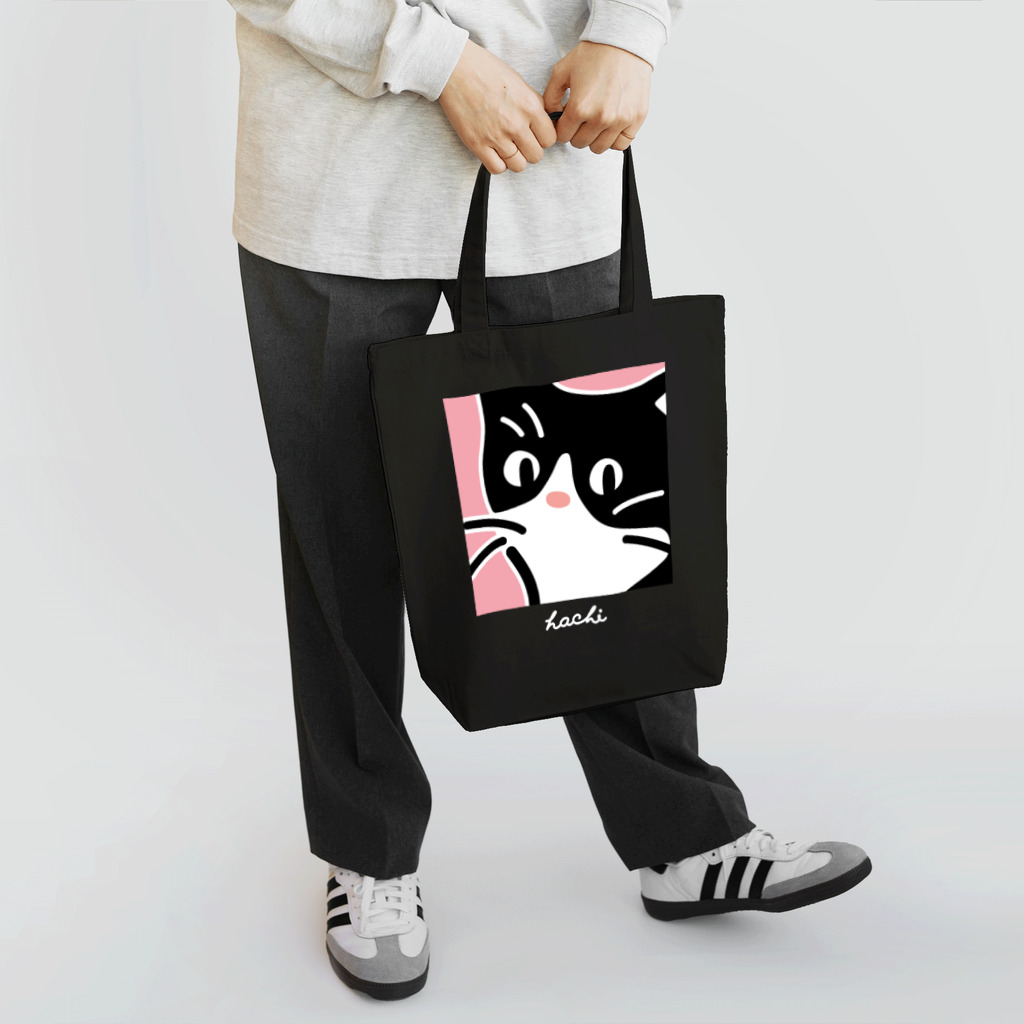 ハチワレ猫　ハチのお店のハチワレ猫　ハチ BOXピンク Tote Bag