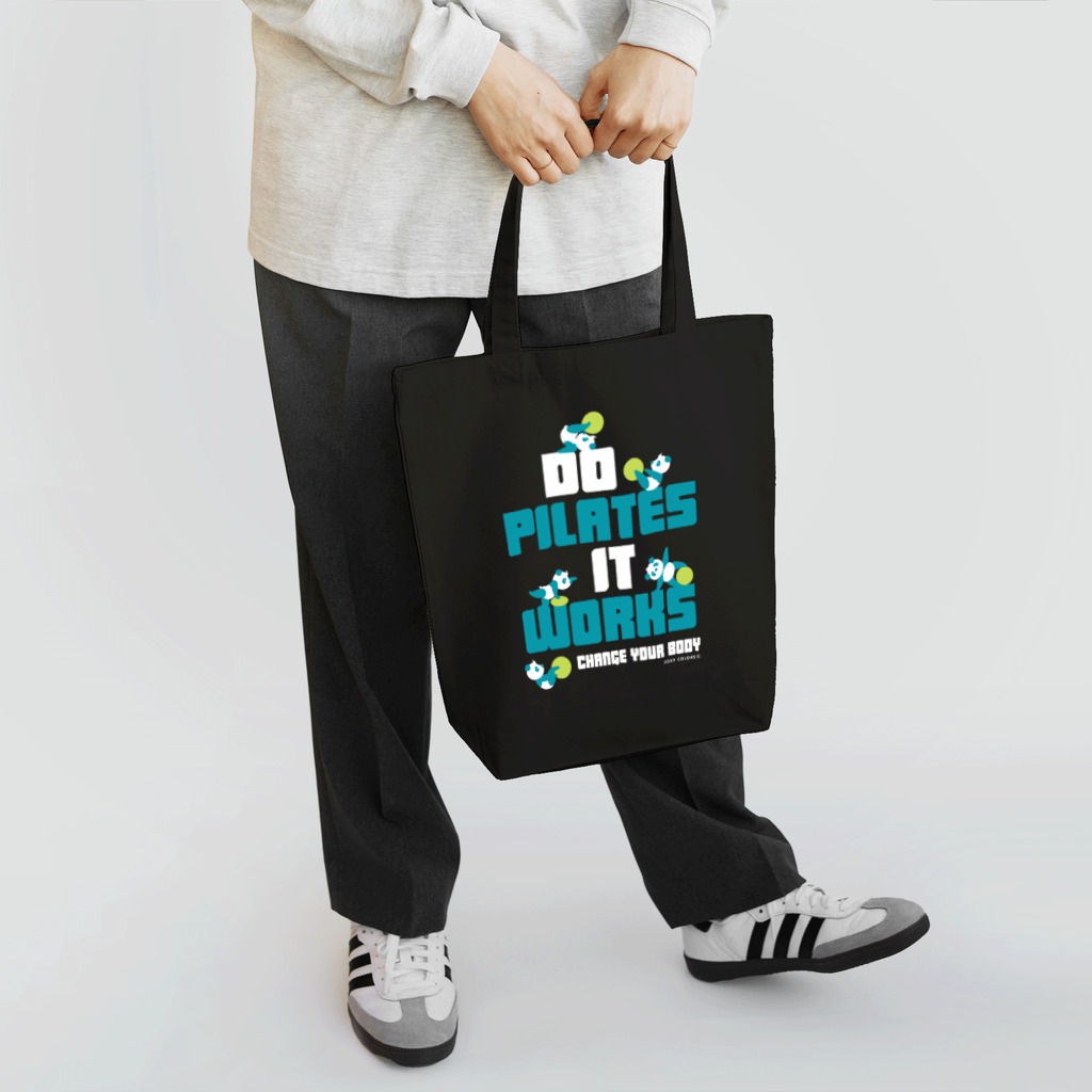 FOXY COLORSのピラティス PILATES ウェア パンダ Tシャツ blue Tote Bag