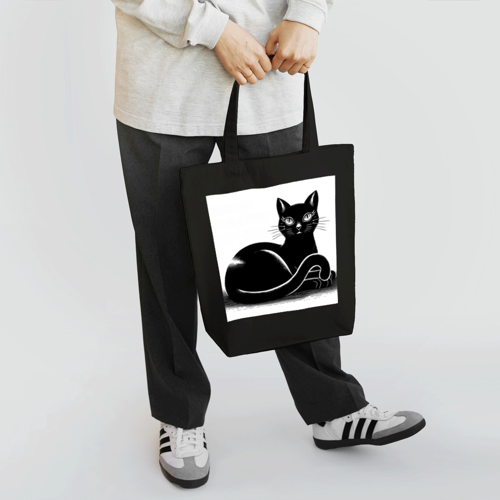 MONOQLO-no-SEKAIの黒猫の誘惑 トートバッグ