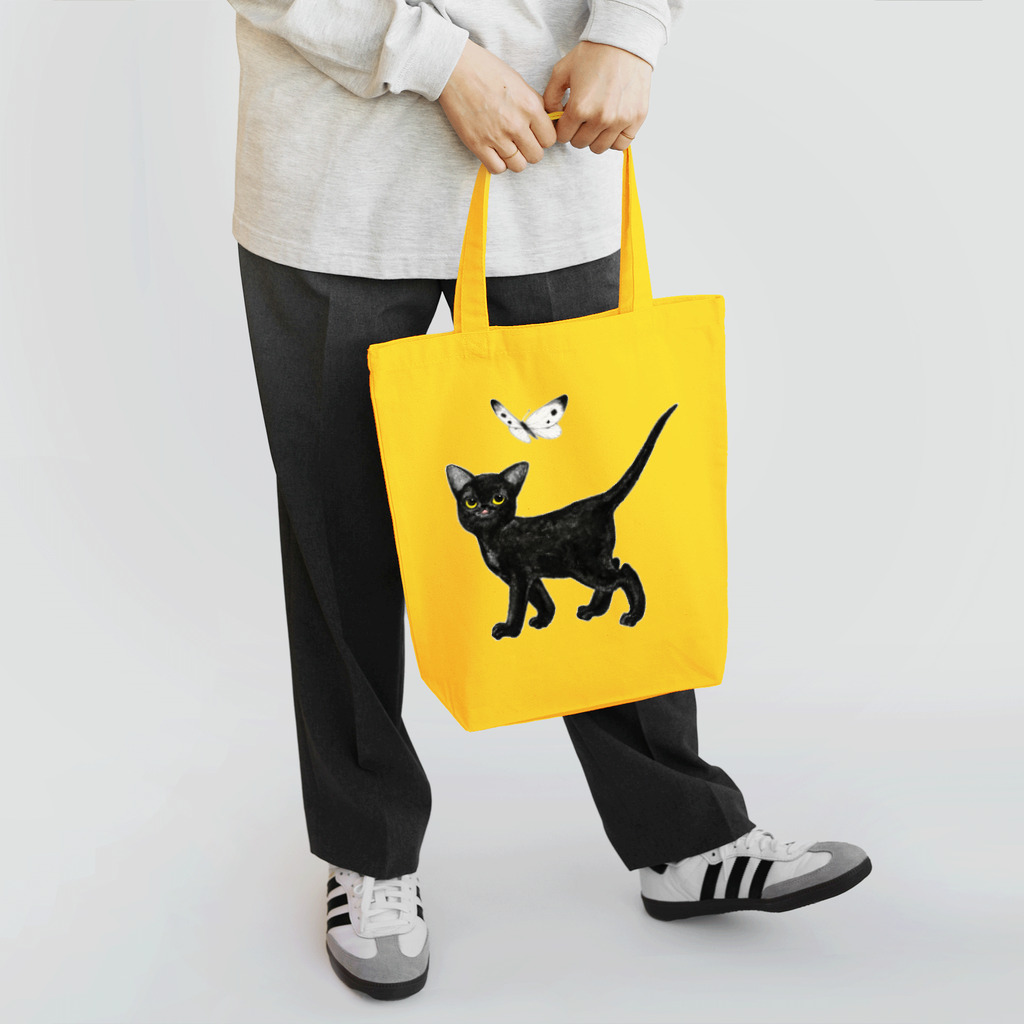 夜舟の黒猫と紋白 Tote Bag