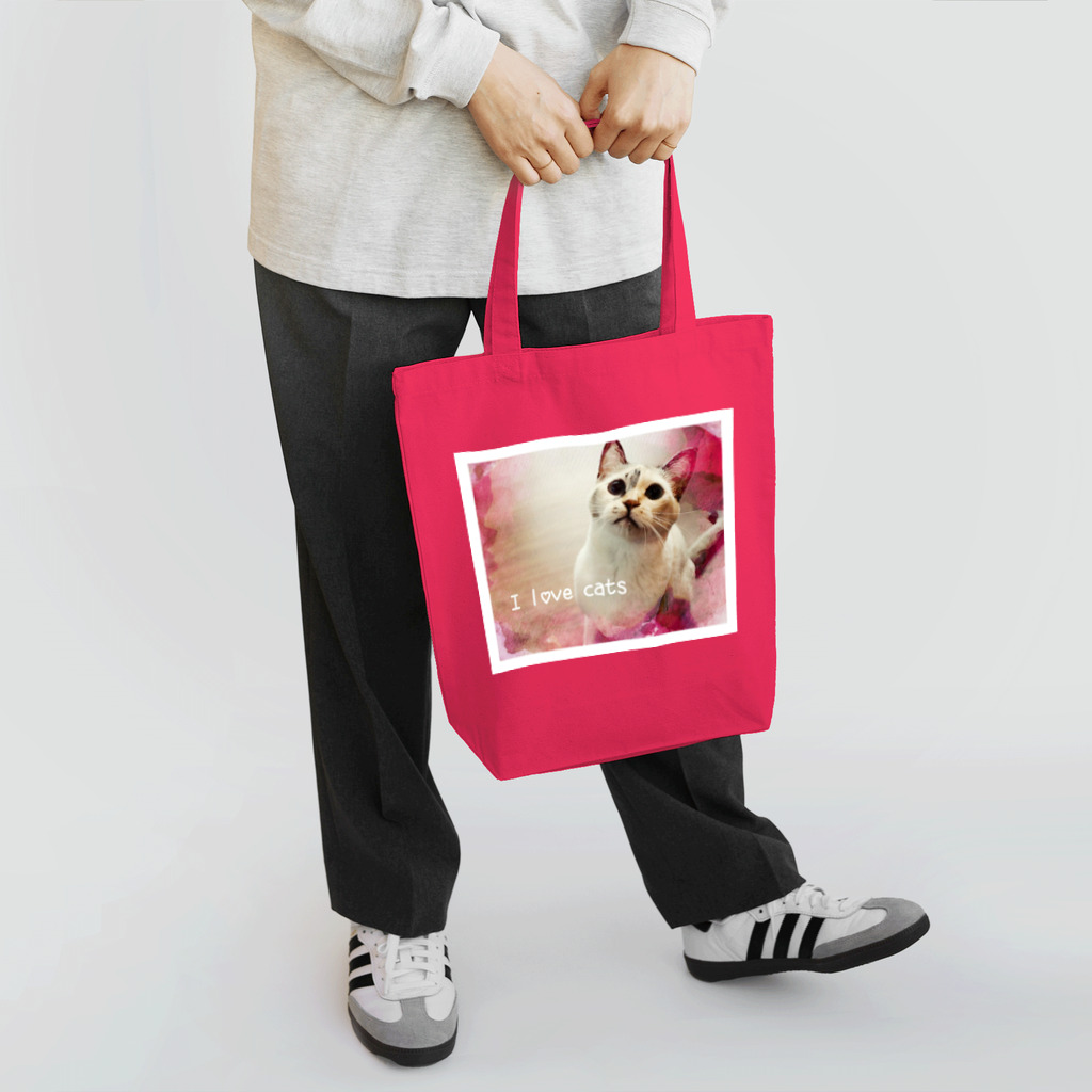 モコネコSHOPのI love cats ① Tote Bag