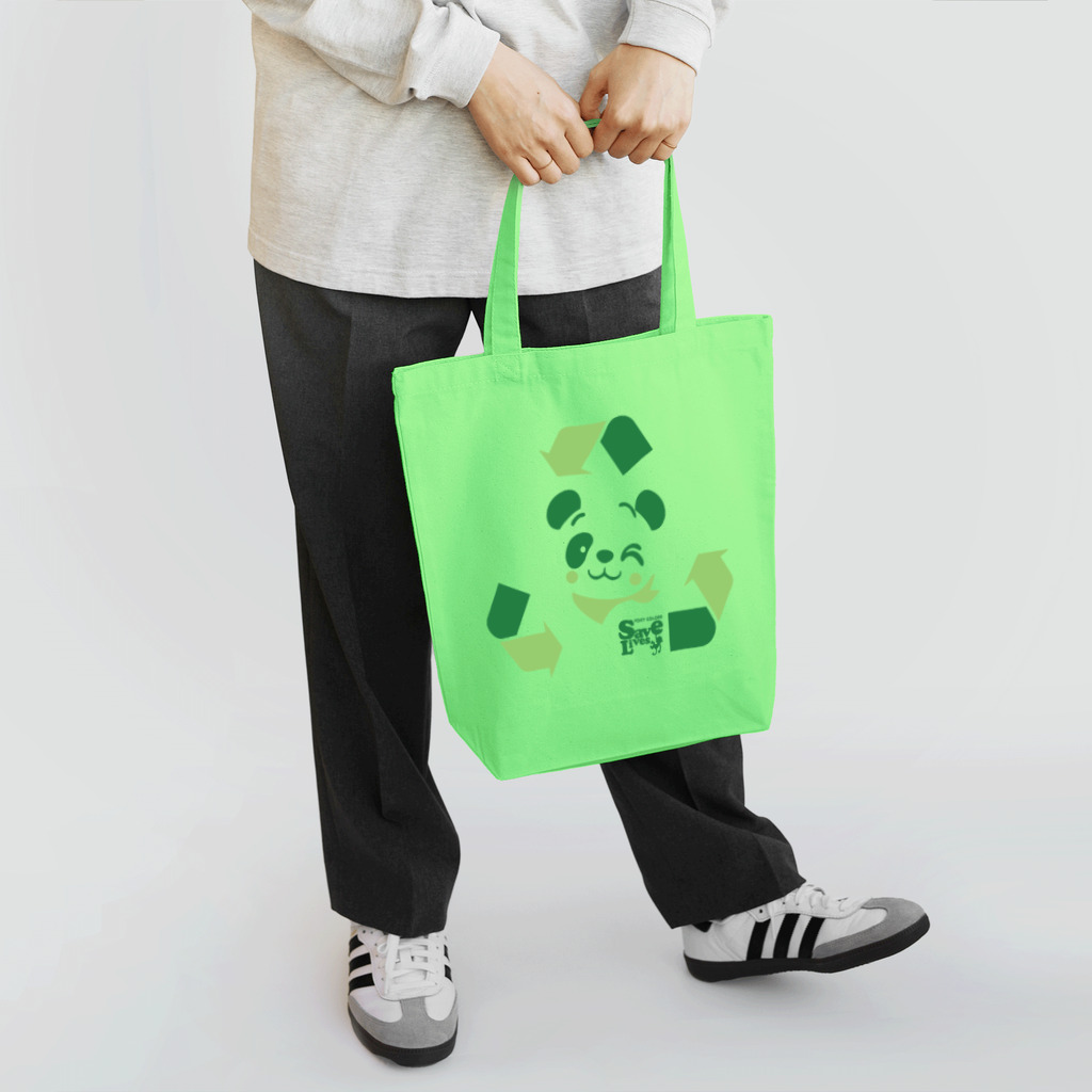 FOXY COLORSのパンダのぐるりん Tote Bag