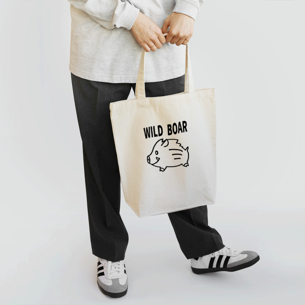 イノシシライフ INOsisiLIFEの「WILD BOAR」(黒線) Tote Bag