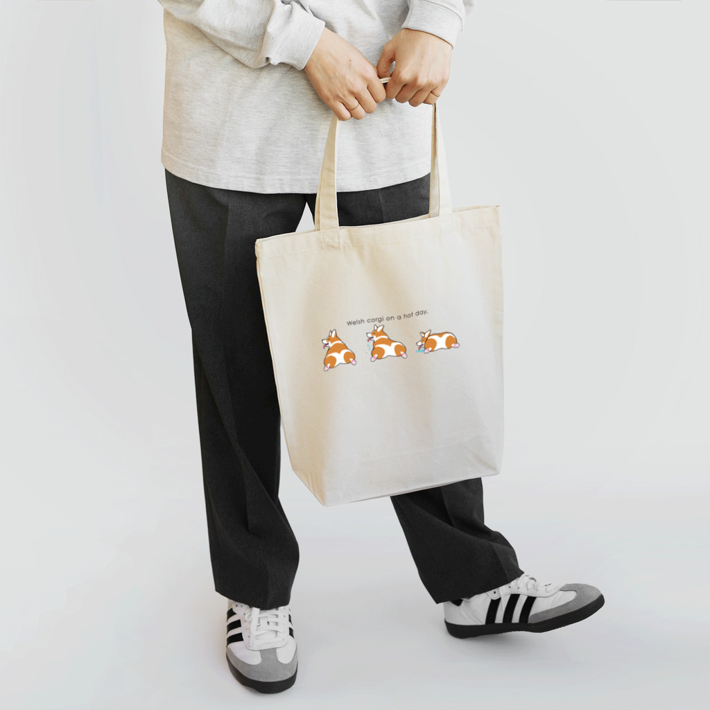 こまもの堂の溶けゆくコーギー（カラー横） Tote Bag