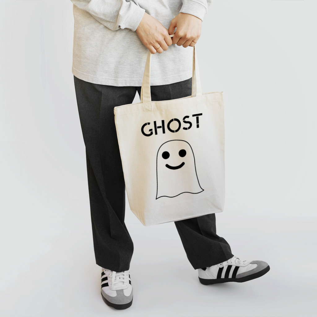 GHOST と TOSHIMASA IWAI の Goods ShopのGHOST IN THE SHEET (Black Line) Tote Bag