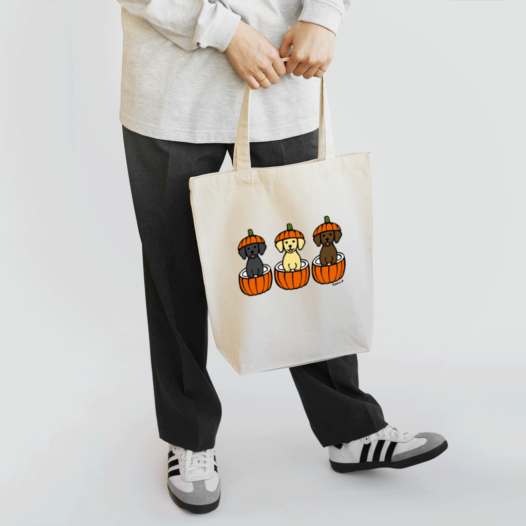 ハッピー・ラブラドールズのハロウィンかぼちゃのラブラドール トートバッグ