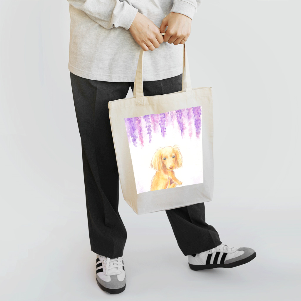 うめのミニチュアダックス with 藤の花 Tote Bag