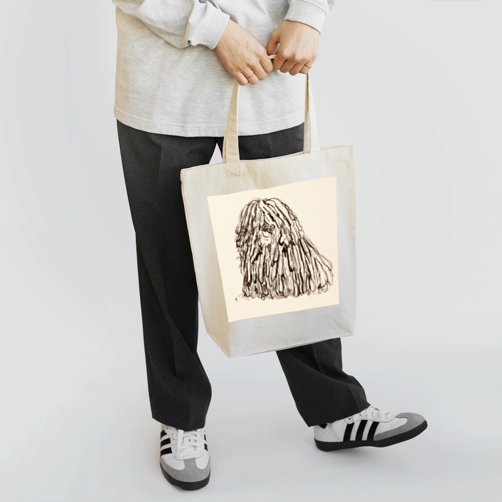 光平洋子のかしこいプーリー犬(おすわり 全身) puli illustration  トートバッグ