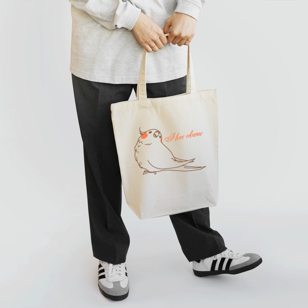 one-naacoのI LOVE オカメ Tote Bag