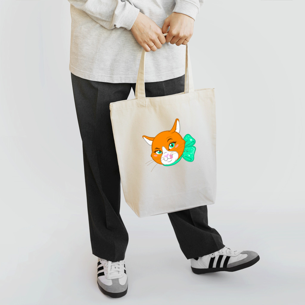 Tatsuya Artistのオレンジキャットの「シャネル」 トートバッグ