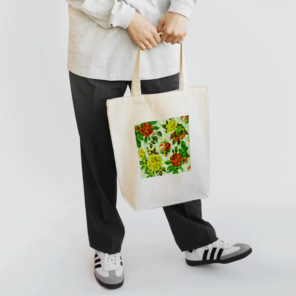 chikaeのレトロバラ柄 Tote Bag