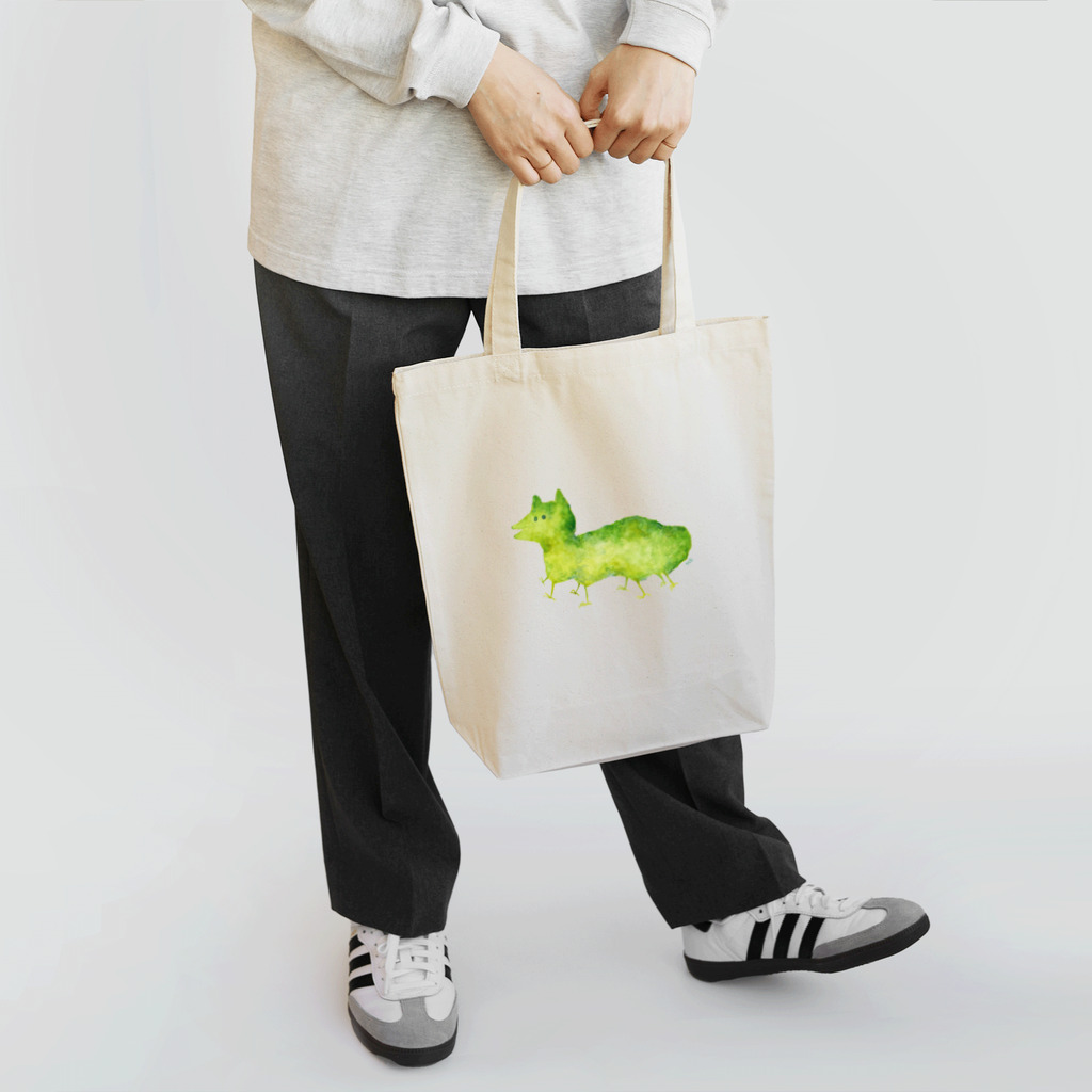 ドラ水彩の水彩イラスト　緑猫 Tote Bag