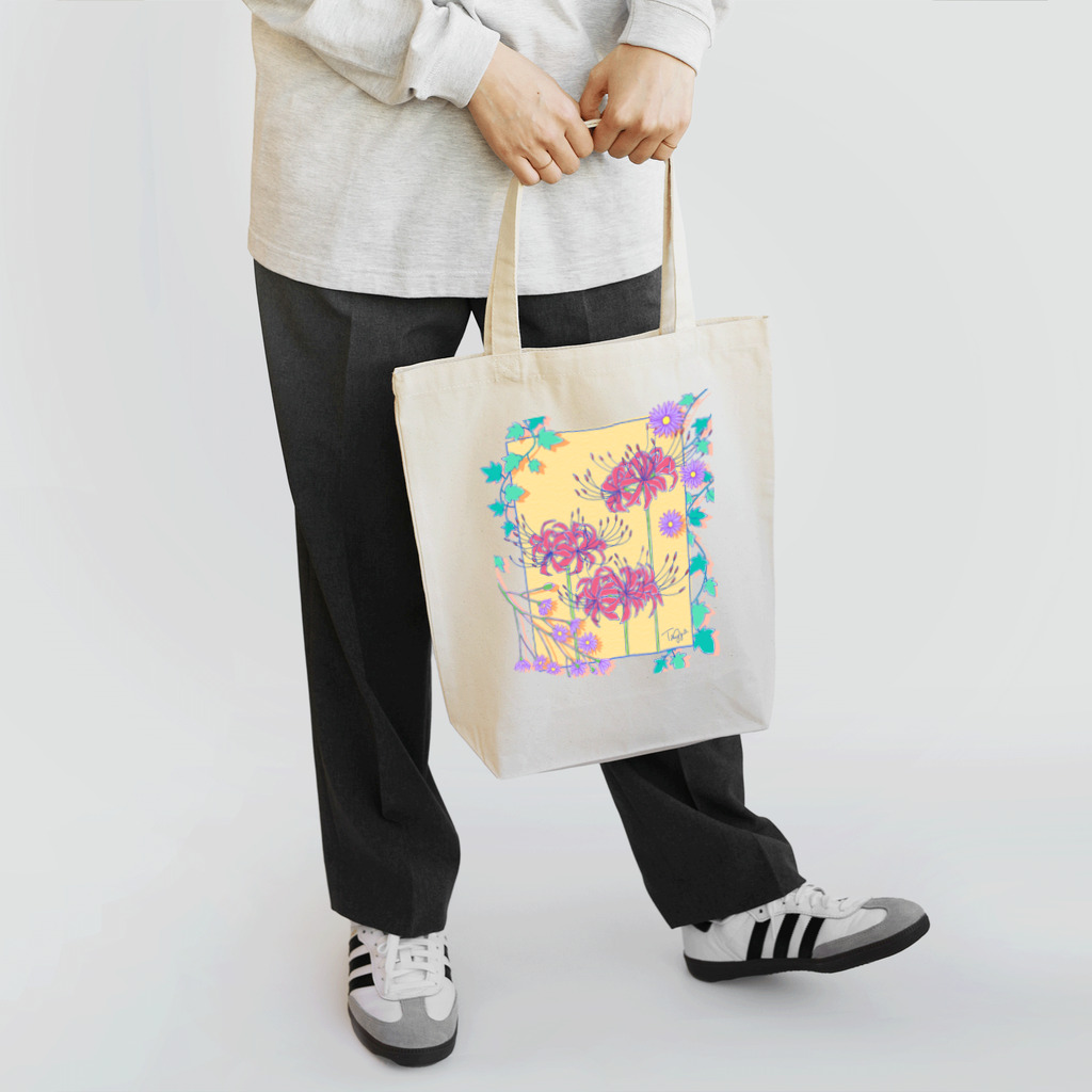 Aya Tagawaの九月のお花盛り沢山 トートバッグ
