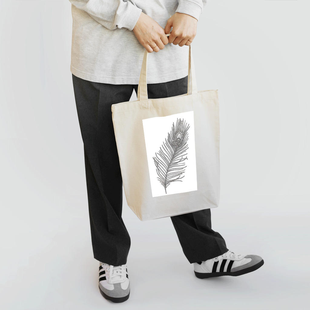 Mitsuhoのクジャクバネ モノクロばーじょん Tote Bag